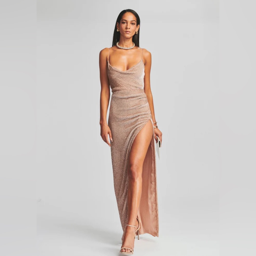 NWT! Retrofete KATYA SEQUIN DRESS in NUDE